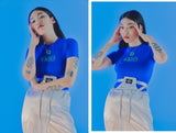 オージーオーディー(OZOD) FREE WILL CROP TOP_BLUE