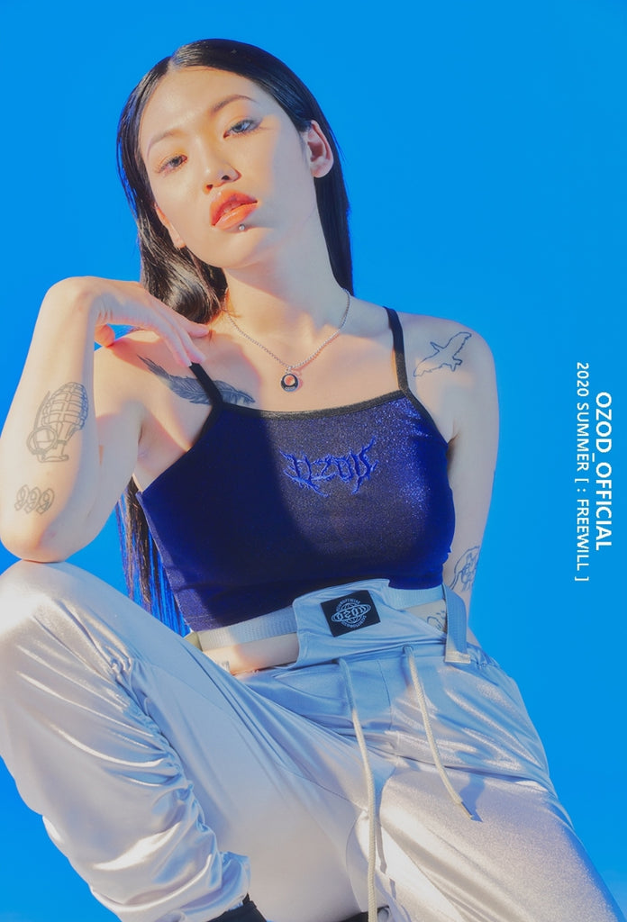 オージーオーディー(OZOD) GLITTER TANK TOP_BLACK