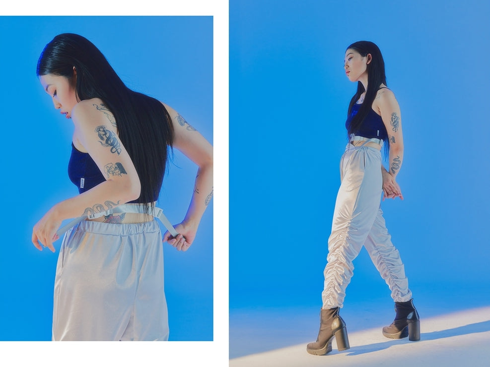 オージーオーディー(OZOD) GLITTER TANK TOP_BLACK
