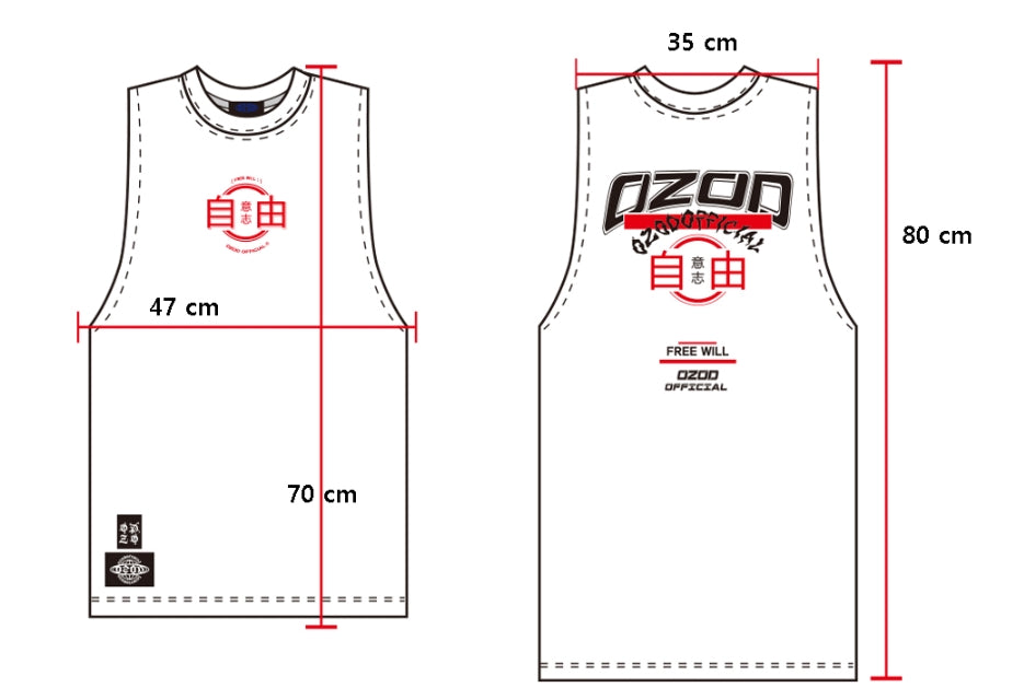 オージーオーディー(OZOD) UNBALANCE SLEEVELESS_WHITE