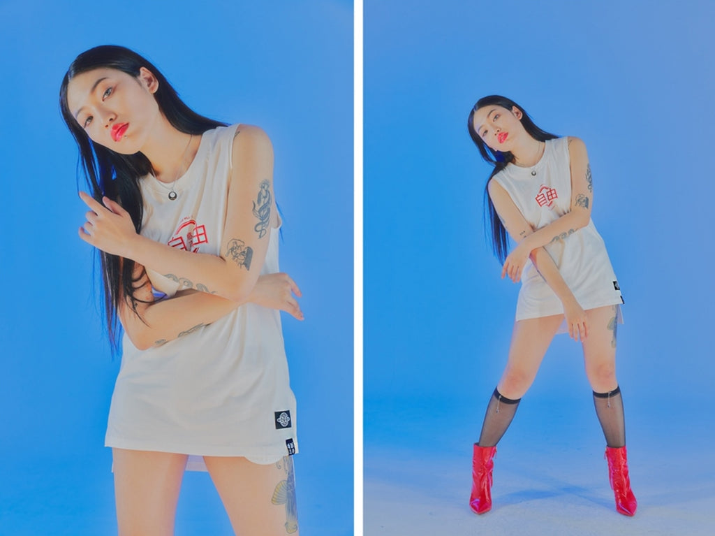 オージーオーディー(OZOD) UNBALANCE SLEEVELESS_WHITE