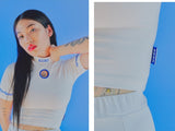 オージーオーディー(OZOD) THORN CROP TOP_WHITE