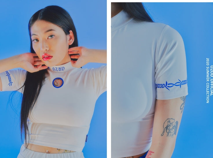 オージーオーディー(OZOD) THORN CROP TOP_WHITE