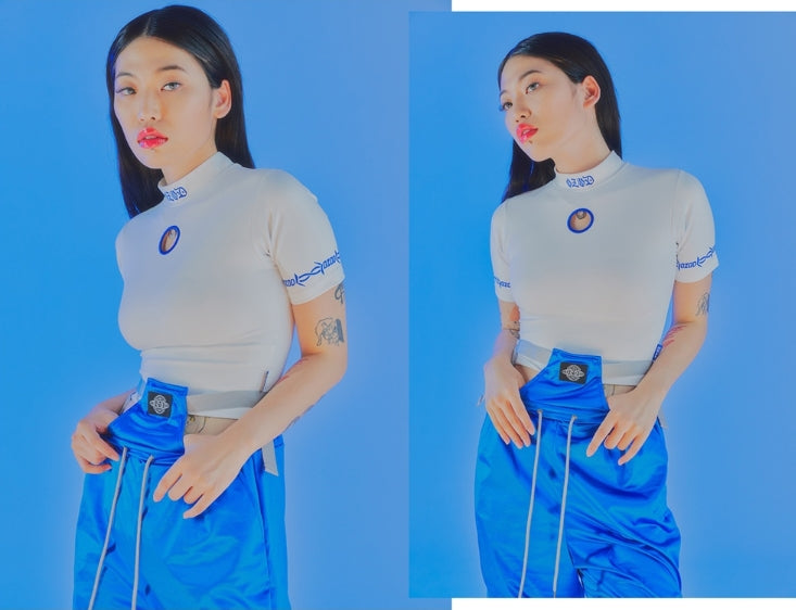 オージーオーディー(OZOD) THORN CROP TOP_WHITE