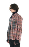 SSY(エスエスワイ)  premium check half & half shirt purple