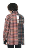 SSY(エスエスワイ)  premium check half & half shirt purple
