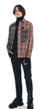 SSY(エスエスワイ)  premium check half & half shirt purple