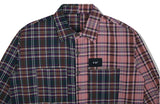 SSY(エスエスワイ)  premium check half & half shirt purple