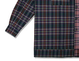SSY(エスエスワイ)  premium check half & half shirt purple