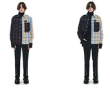 SSY(エスエスワイ)  premium check half & half shirt light beige