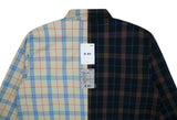 SSY(エスエスワイ)  premium check half & half shirt light beige