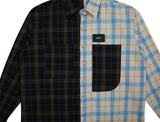 SSY(エスエスワイ)  premium check half & half shirt light beige