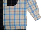 SSY(エスエスワイ)  premium check half & half shirt light beige