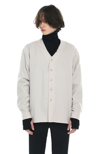 SSY(エスエスワイ)  v-neck iron tip shirt ivory
