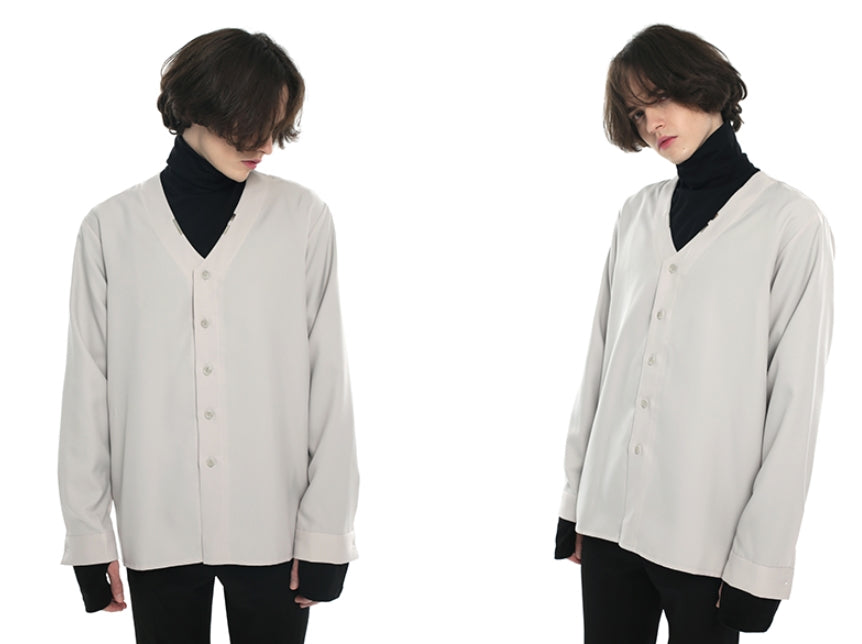 SSY(エスエスワイ)  v-neck iron tip shirt ivory