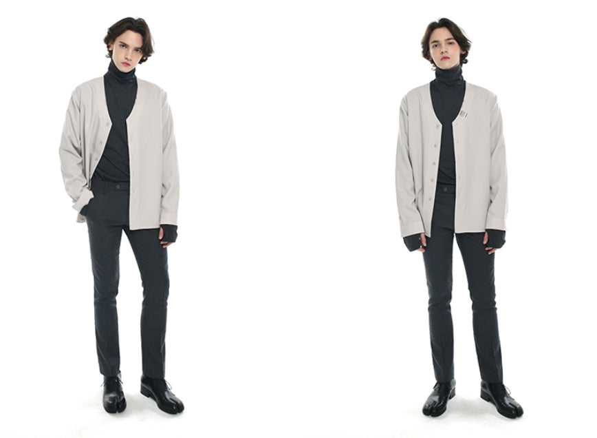 SSY(エスエスワイ)  v-neck iron tip shirt ivory