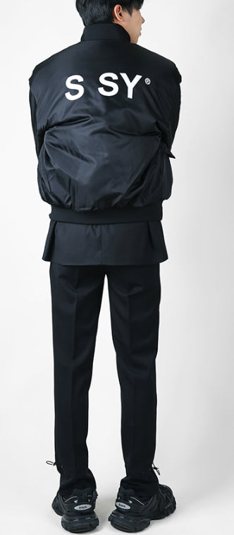 SSY(エスエスワイ)  company logo original airplane ma-1 jacket black