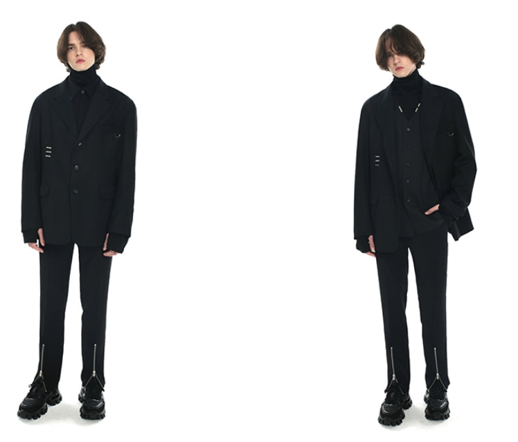 SSY(エスエスワイ)  iron tip oversize single blazer black