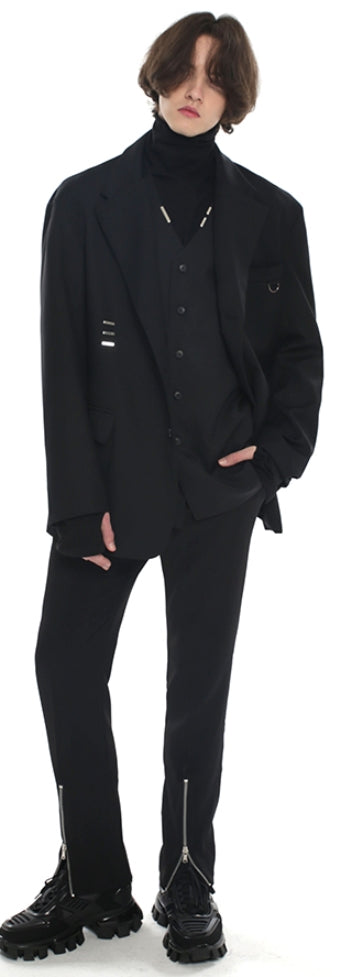 SSY(エスエスワイ)  iron tip oversize single blazer black