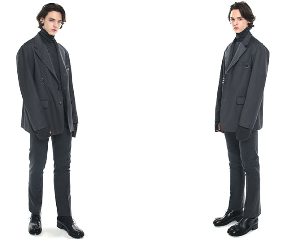 SSY(エスエスワイ)  iron tip oversize single blazer charcoal