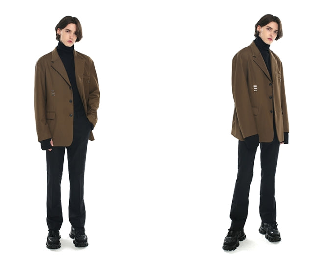 SSY(エスエスワイ)  iron tip oversize single blazer brown