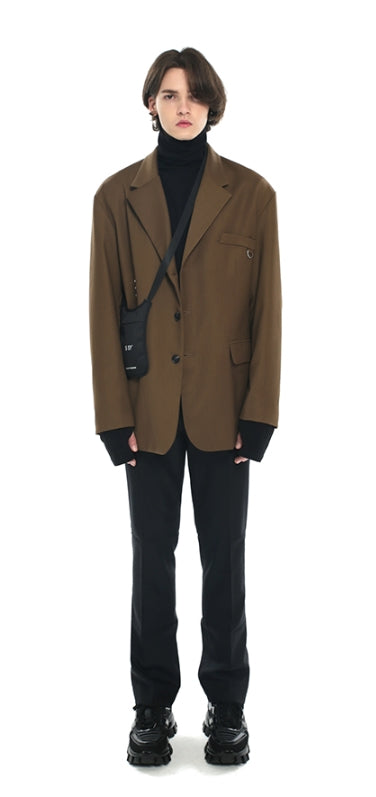 SSY(エスエスワイ)  iron tip oversize single blazer brown