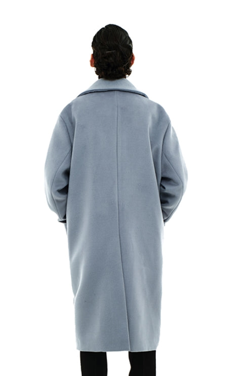 SSY(エスエスワイ)  overfit heavy plate wool single coat blue
