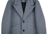 SSY(エスエスワイ)  overfit heavy plate wool single coat blue