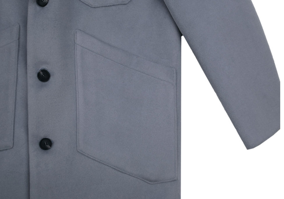 SSY(エスエスワイ)  overfit heavy plate wool single coat blue
