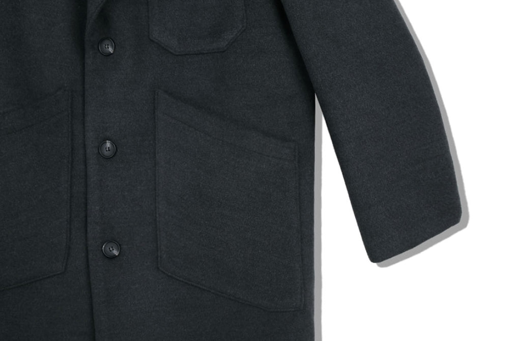 SSY(エスエスワイ)  overfit heavy plate wool single coat grey