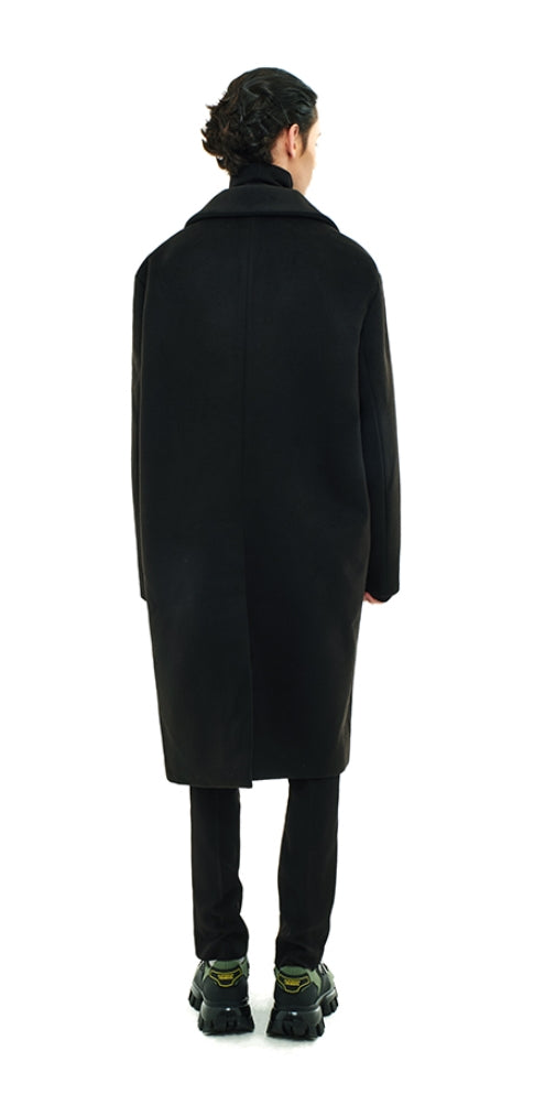 SSY(エスエスワイ)  overfit heavy plate wool single coat black