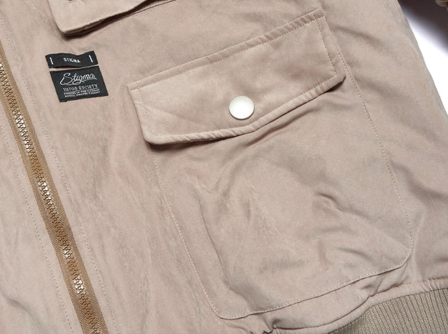 STIGMA(スティグマ)   WASHED TECH OVERSIZED MA-1 JACKET BEIGE