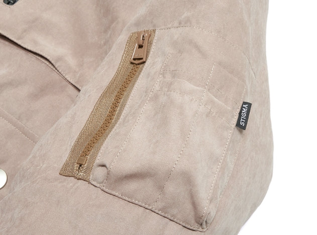 STIGMA(スティグマ)   WASHED TECH OVERSIZED MA-1 JACKET BEIGE