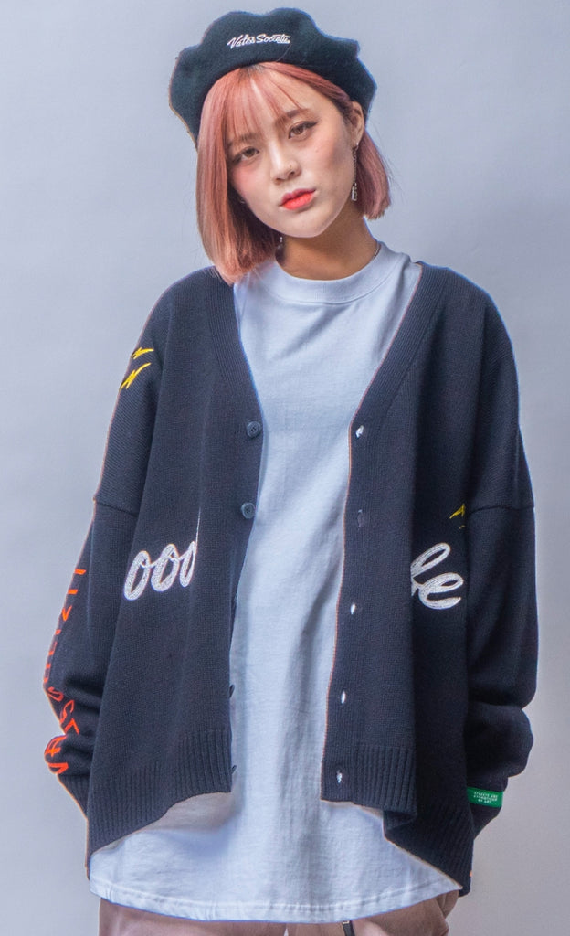 STIGMA(スティグマ)   LIGHTNING OVERSIZED WOOL CARDIGAN BLACK