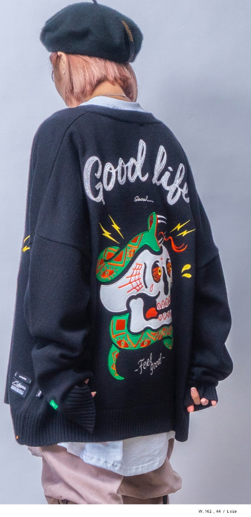 STIGMA(スティグマ)   LIGHTNING OVERSIZED WOOL CARDIGAN BLACK