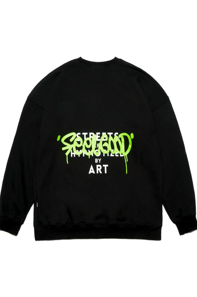 ART OVERSIZED HEAVY SWEAT CREWNECK BLACK