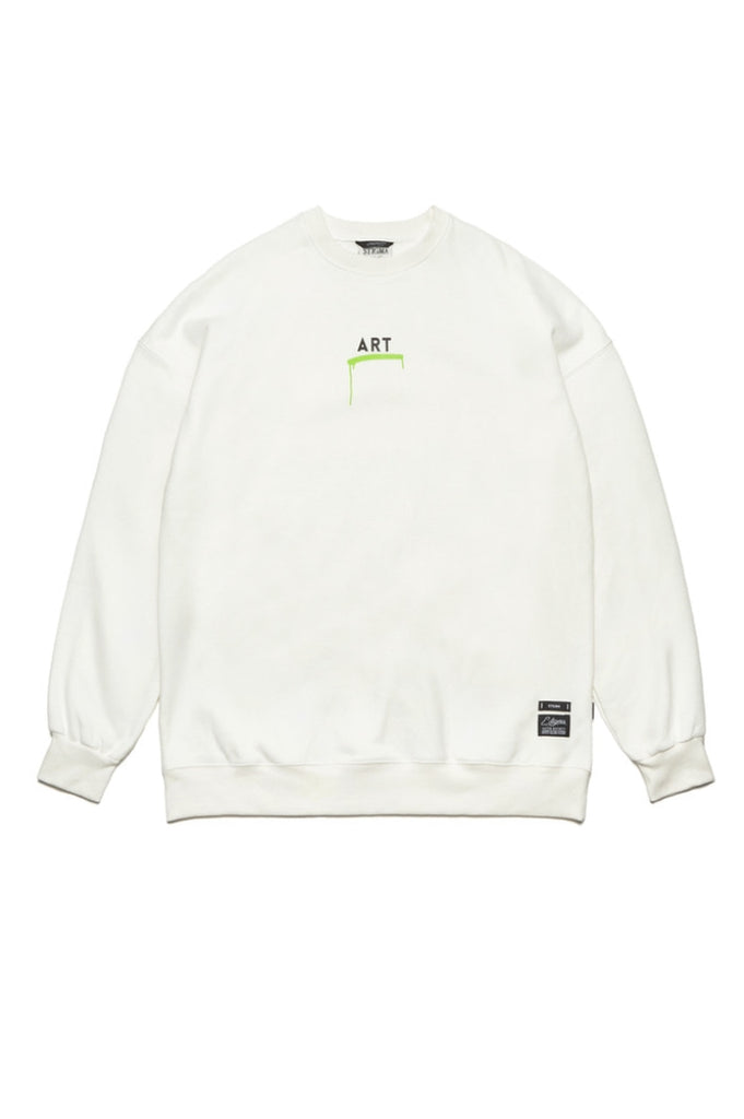 ART OVERSIZED HEAVY SWEAT CREWNECK WHITE