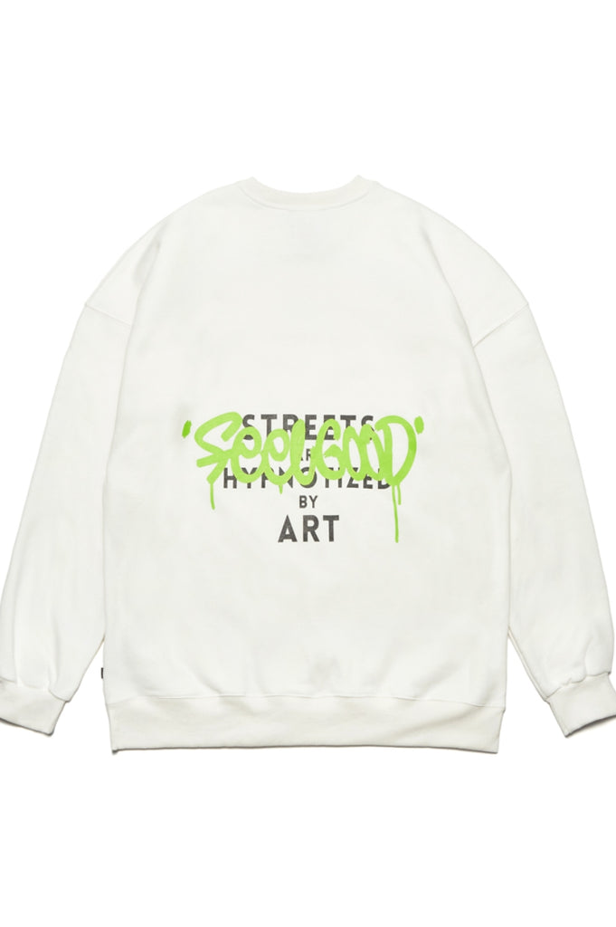 ART OVERSIZED HEAVY SWEAT CREWNECK WHITE