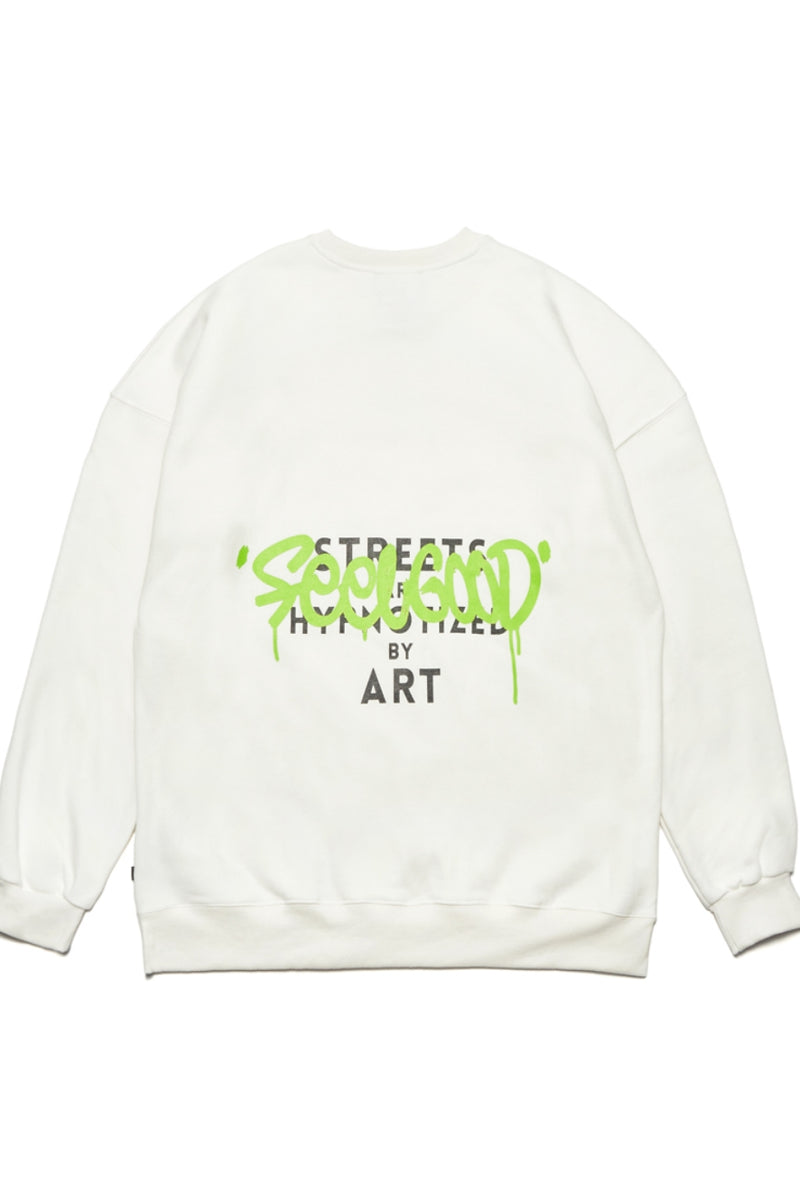 ART OVERSIZED HEAVY SWEAT CREWNECK WHITE