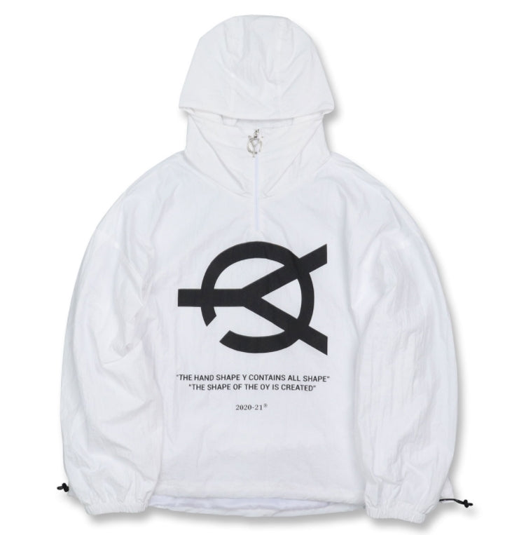 オーワイ(OY) 	LOGO SHIRRING ANORAK JACKET-WHITE