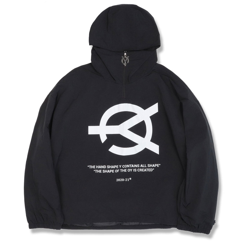 オーワイ(OY) 	LOGO SHIRRING ANORAK JACKET-BLACK