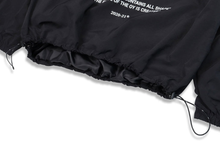 オーワイ(OY) 	LOGO SHIRRING ANORAK JACKET-BLACK