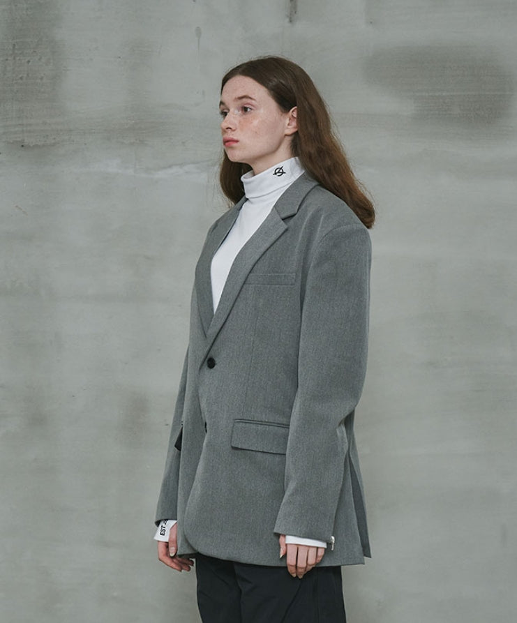 オーワイ(OY) OVERSIZE SINGLE BLAZER-GREY