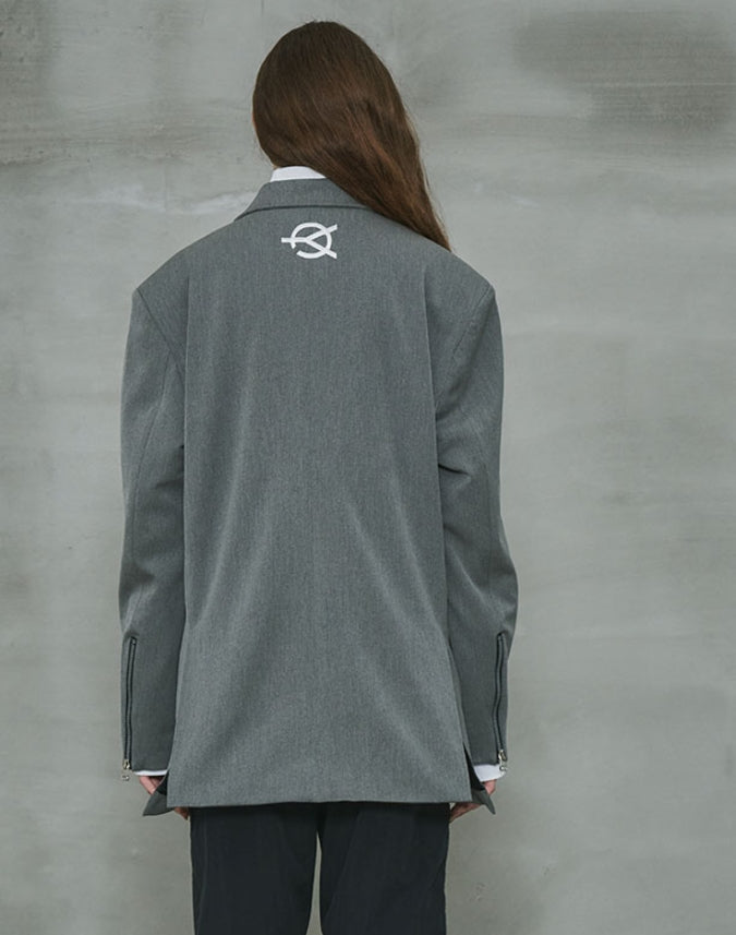 オーワイ(OY) OVERSIZE SINGLE BLAZER-GREY