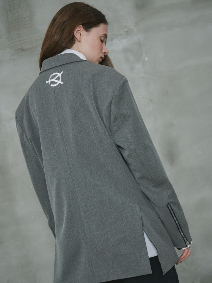 オーワイ(OY) OVERSIZE SINGLE BLAZER-GREY