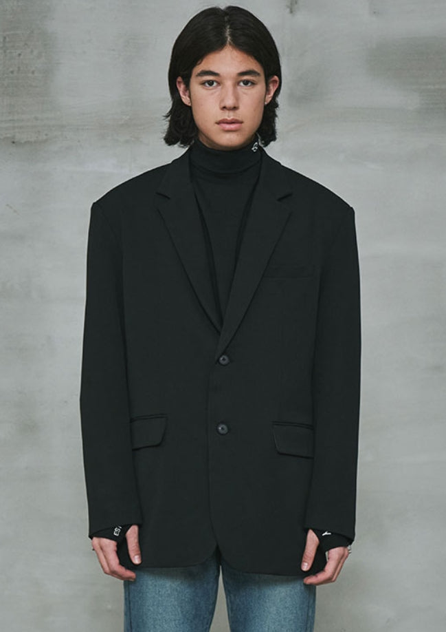 オーワイ(OY) 	OVERSIZE SINGLE BLAZER-BLACK