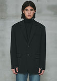 オーワイ(OY) 	OVERSIZE SINGLE BLAZER-BLACK