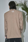 オーワイ(OY) 	OVERSIZE CHECK DOUBLE BLAZER-BROWN