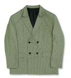 オーワイ(OY) 	OVERSIZE CHECK DOUBLE BLAZER-OLIVE GREEN