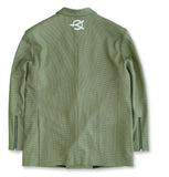 オーワイ(OY) 	OVERSIZE CHECK DOUBLE BLAZER-OLIVE GREEN